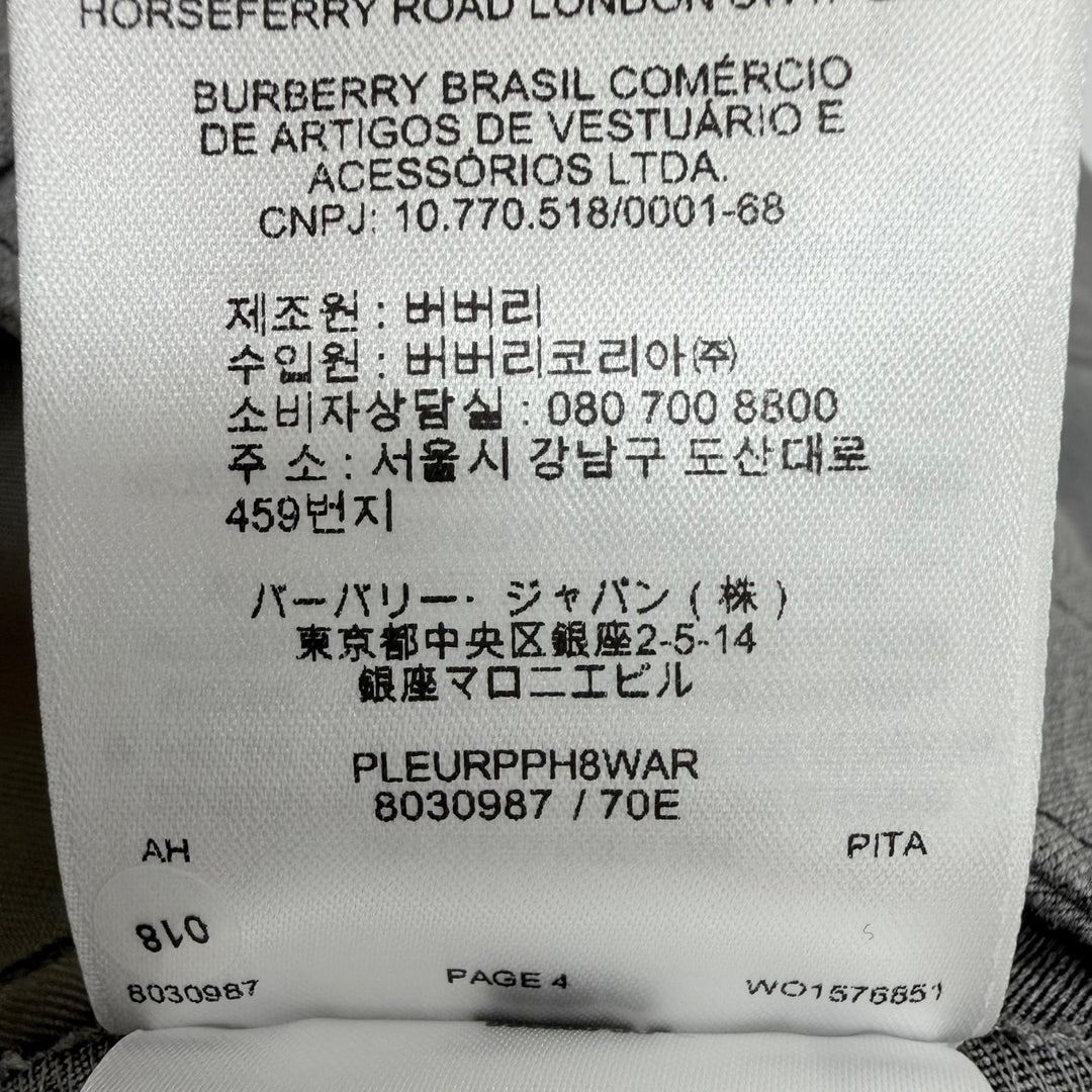 Pristine BURBERRY Pants Logo buttons, hem zipper gray cotton Women EU 38 8030987
