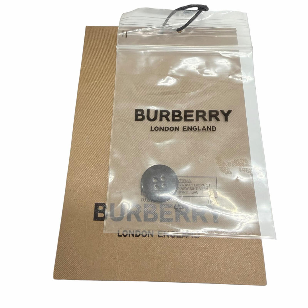 Pristine BURBERRY Pants Logo buttons, hem zipper gray cotton Women EU 38 8030987