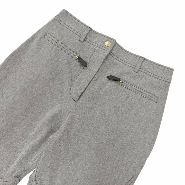 Pristine BURBERRY Pants Logo buttons, hem zipper gray cotton Women EU 38 8030987