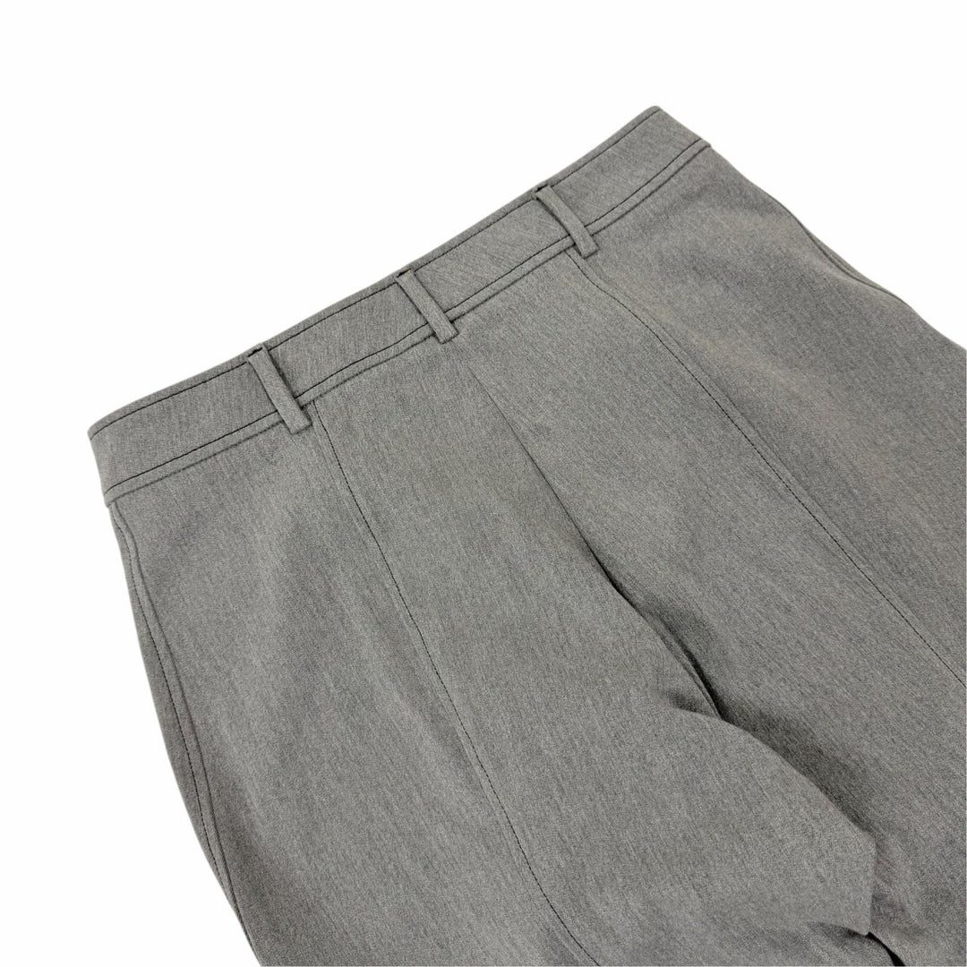 Pristine BURBERRY Pants Logo buttons, hem zipper gray cotton Women EU 38 8030987
