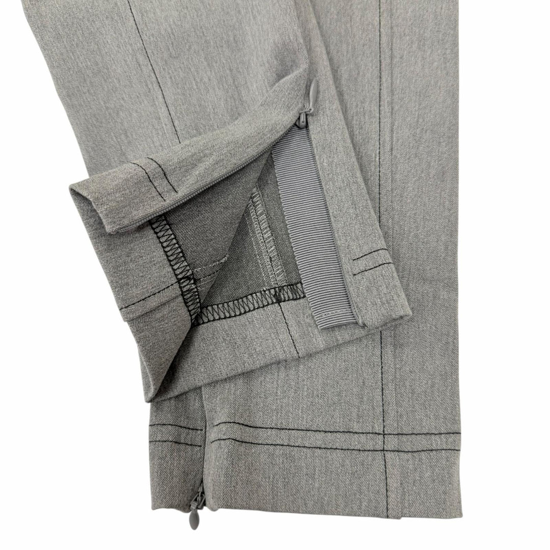 Pristine BURBERRY Pants Logo buttons, hem zipper gray cotton Women EU 38 8030987