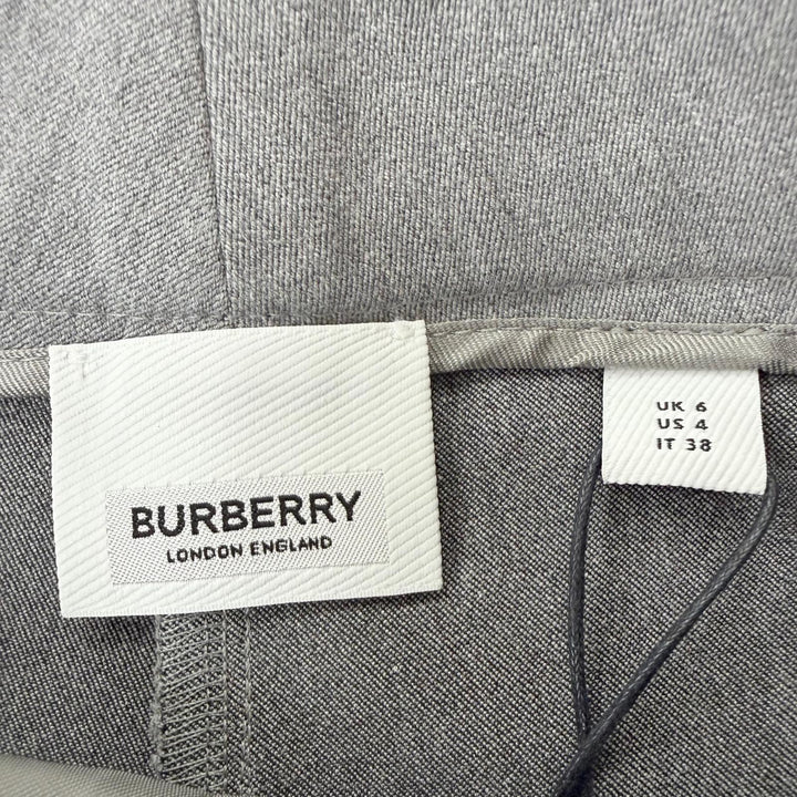 Pristine BURBERRY Pants Logo buttons, hem zipper gray cotton Women EU 38 8030987