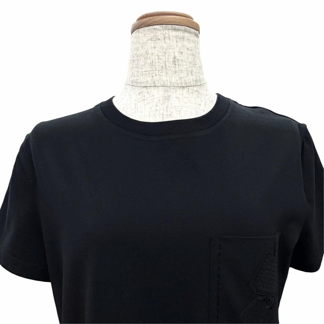 Pristine HERMES one piece Clochette embroidered short-sleeved T-shirt black 36