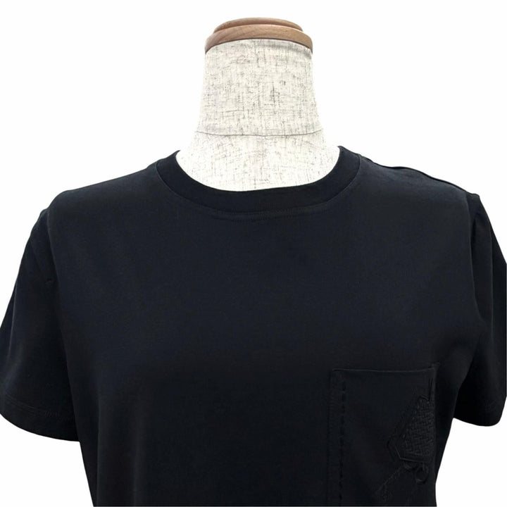 Pristine HERMES one piece Clochette embroidered short-sleeved T-shirt black 36