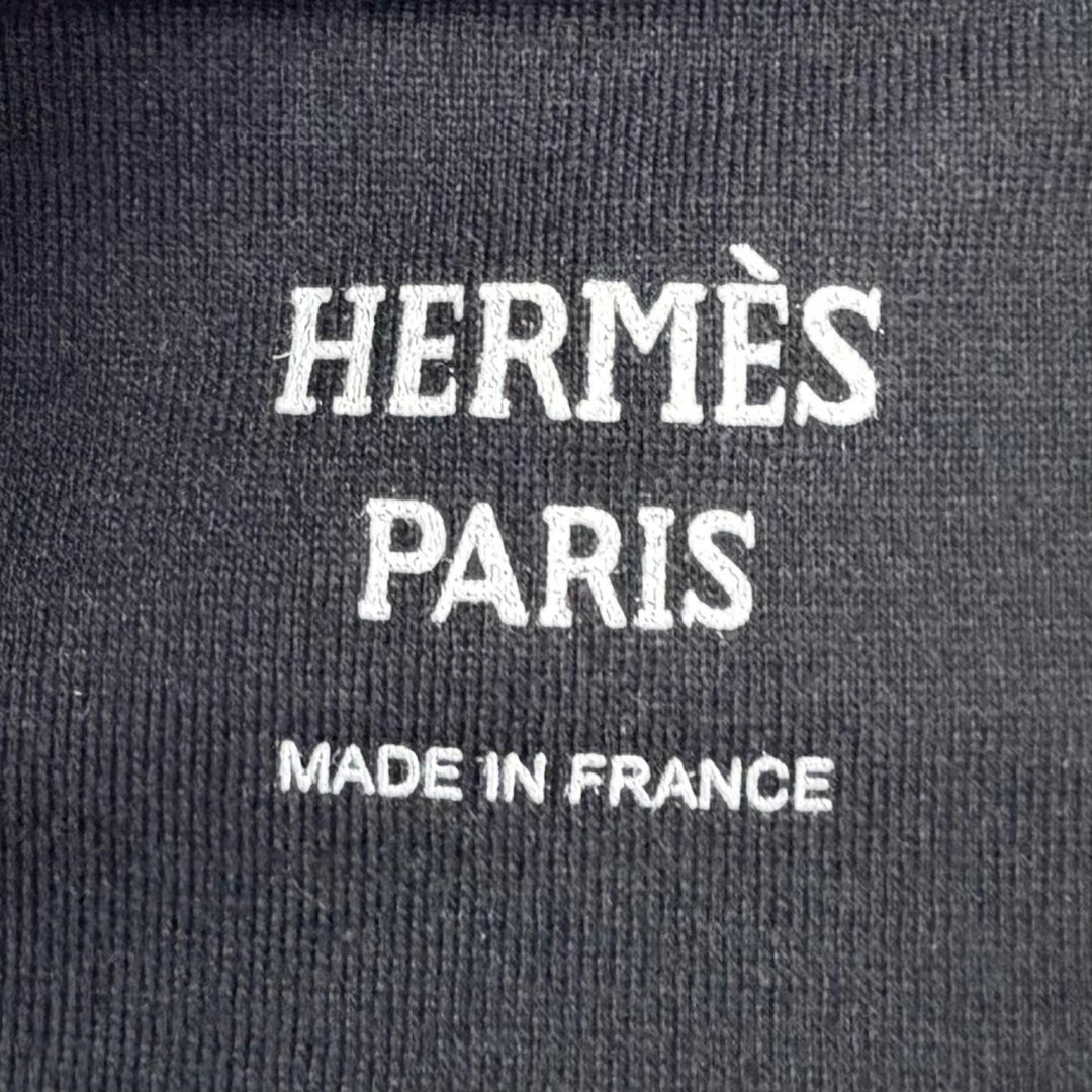 Pristine HERMES one piece Clochette embroidered short-sleeved T-shirt black 36