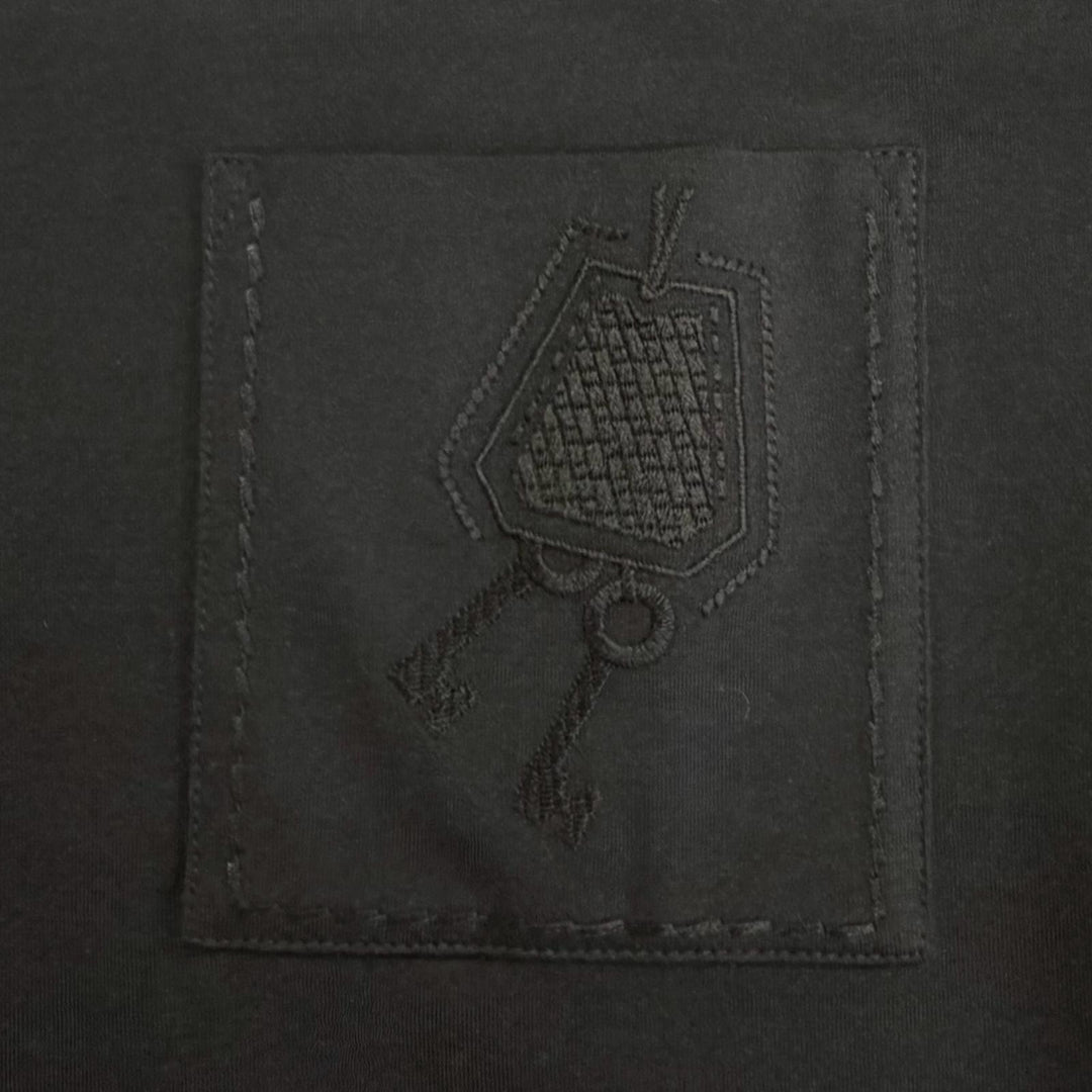 Pristine HERMES one piece Clochette embroidered short-sleeved T-shirt black 36