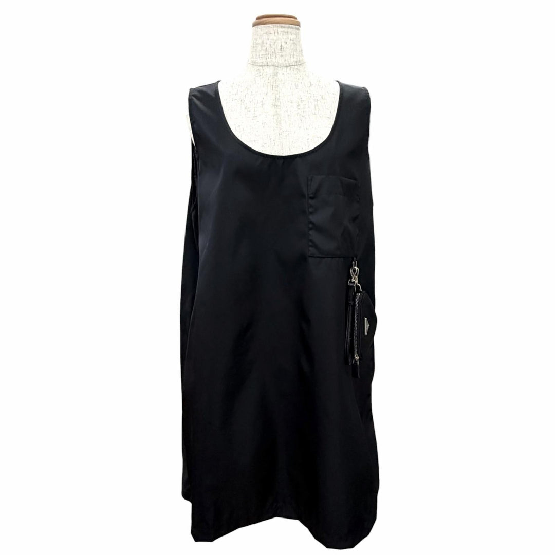 Excellent PRADA one piece RE-NYLON Triangle Pouch black S 139690 S212 1XBH