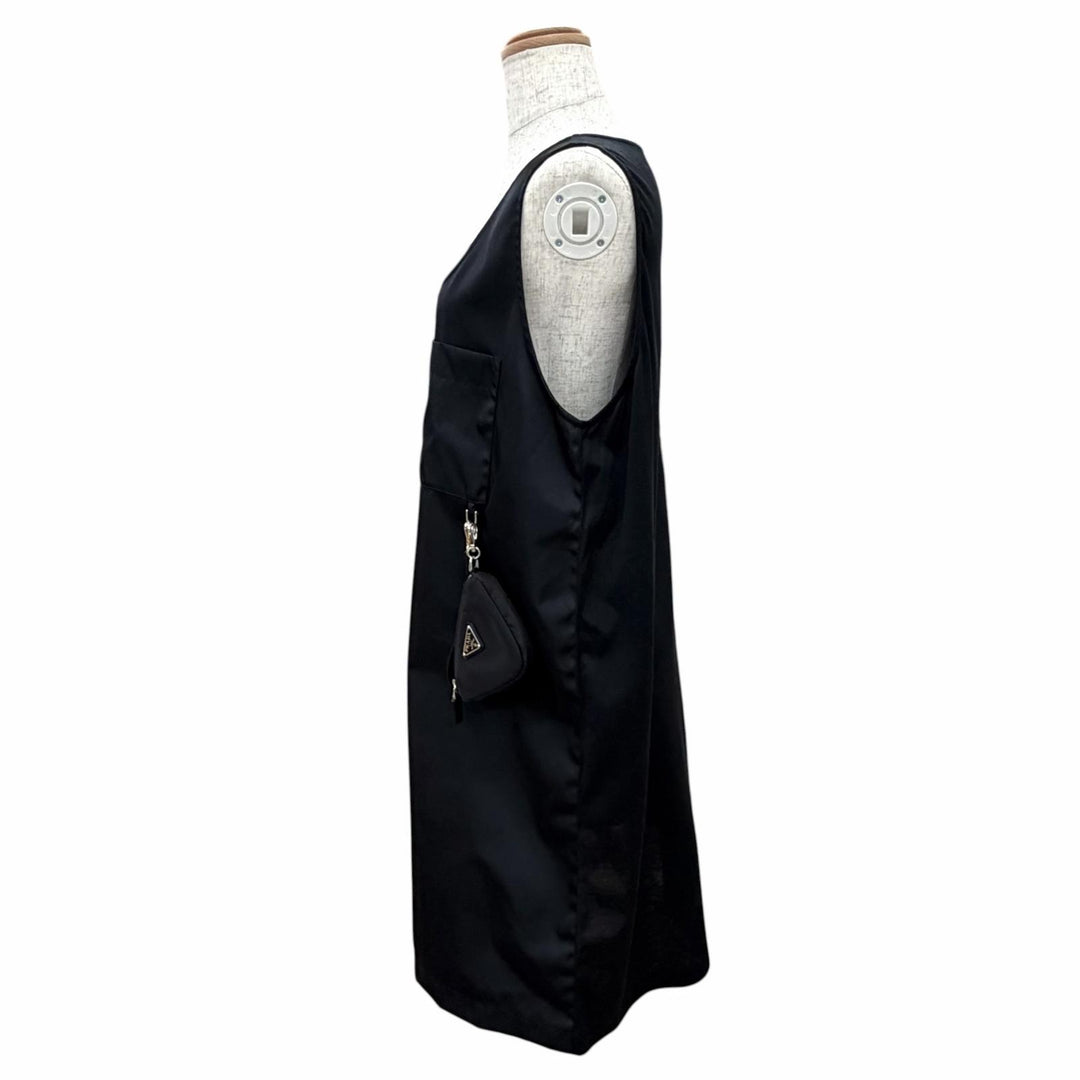 Excellent PRADA one piece RE-NYLON Triangle Pouch black S 139690 S212 1XBH