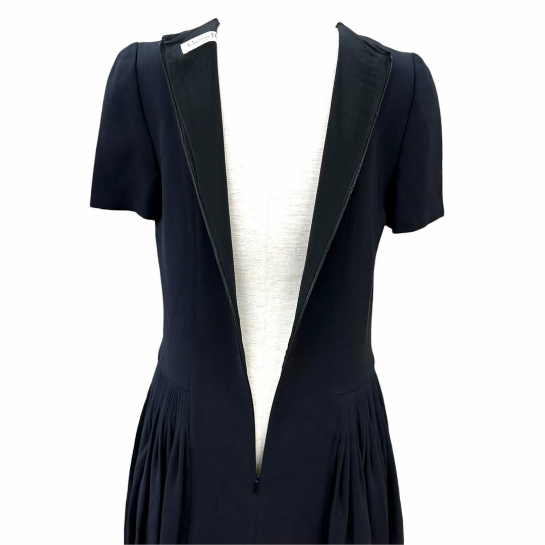 Excellent Christian Dior one piece side-flared top silk 38 5H21664A1710