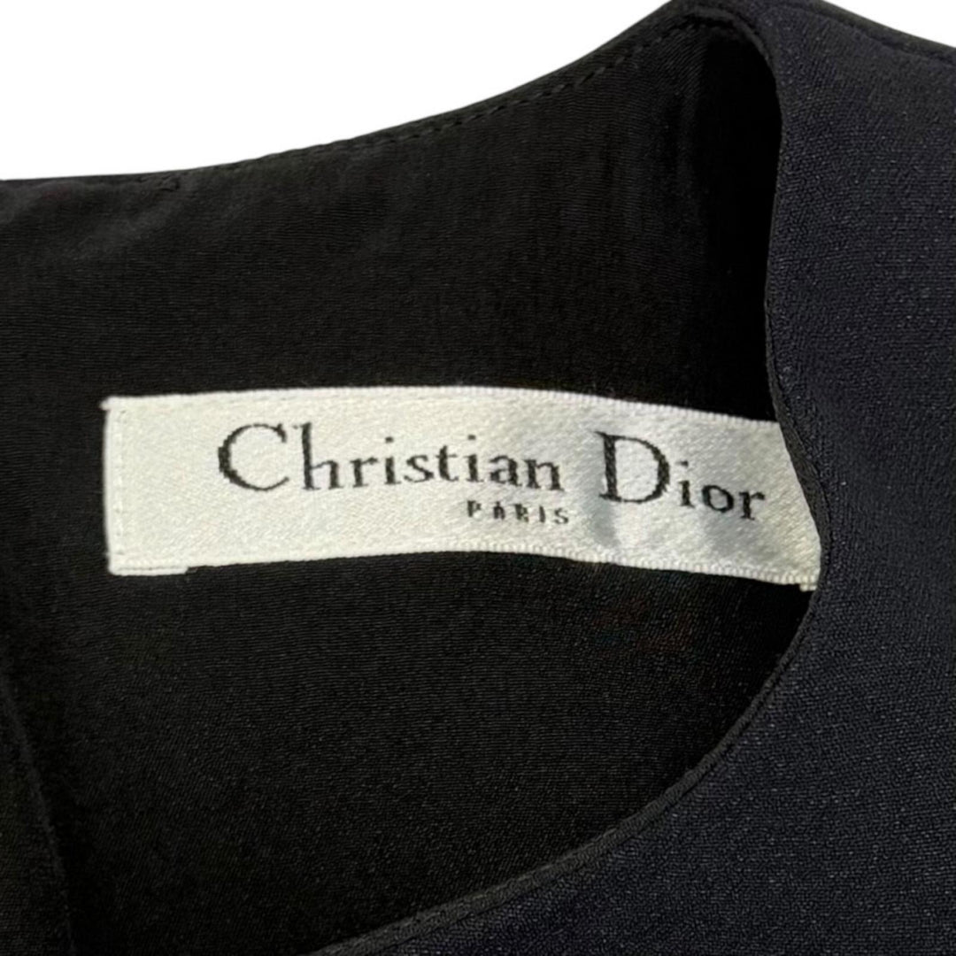 Excellent Christian Dior one piece side-flared top silk 38 5H21664A1710