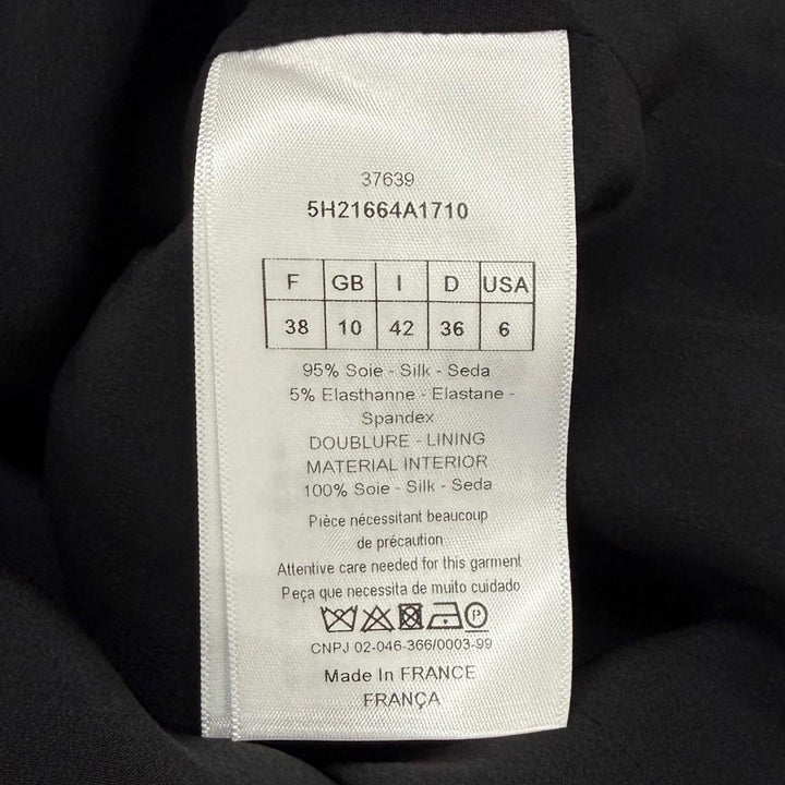 Excellent Christian Dior one piece side-flared top silk 38 5H21664A1710