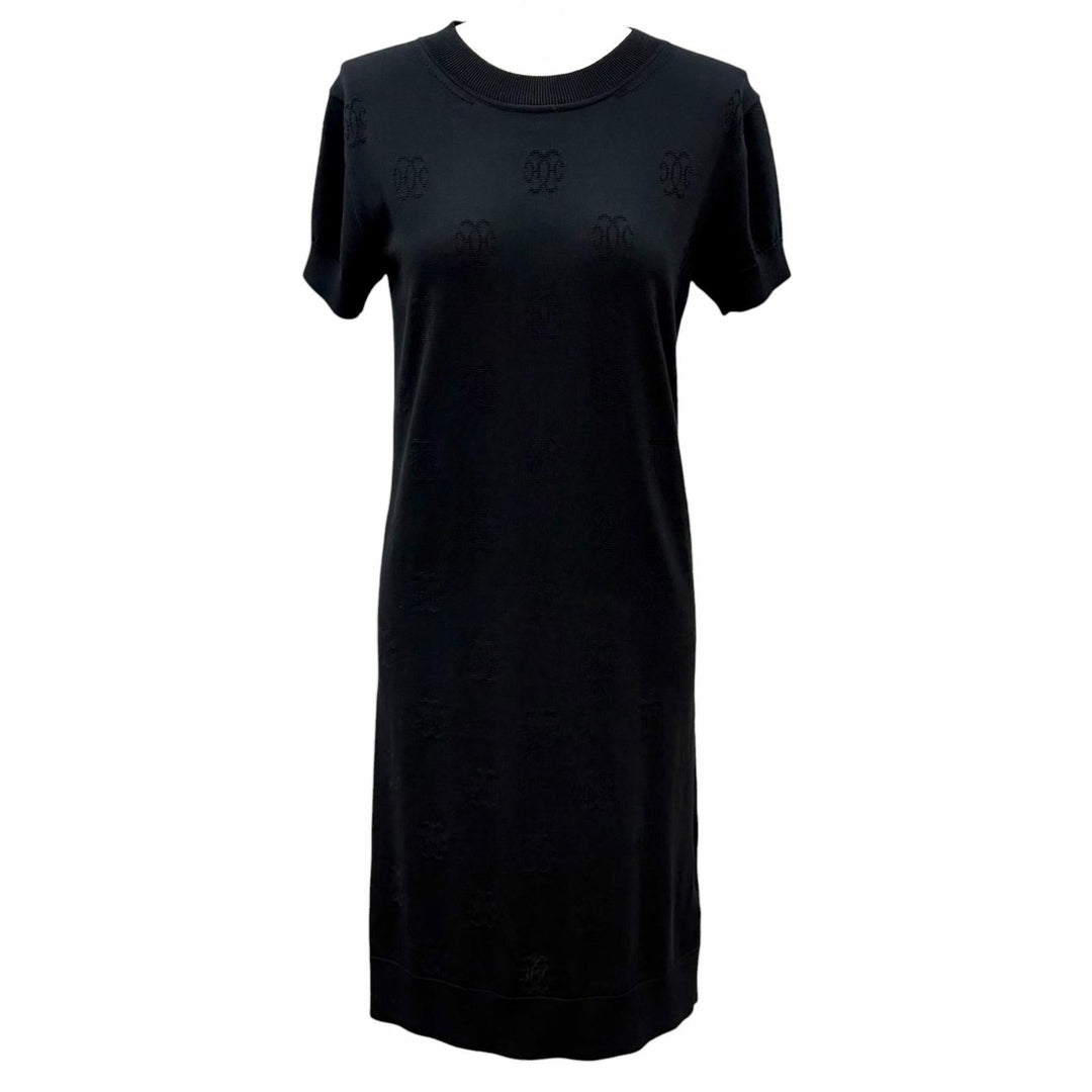 Great HERMES one piece H-Lift Crew Neck Short Sleeve Knit black silk Women IT 36
