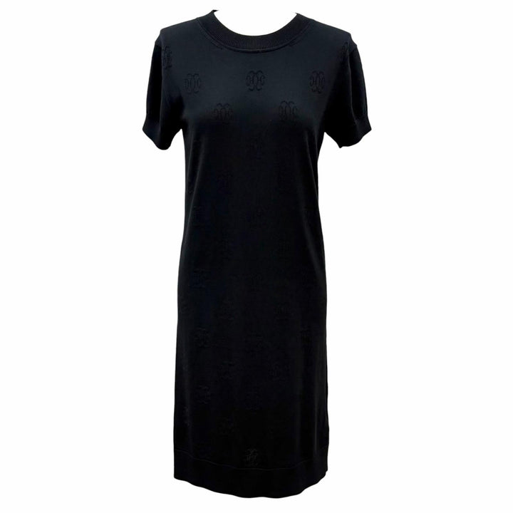 Great HERMES one piece H-Lift Crew Neck Short Sleeve Knit black silk Women IT 36