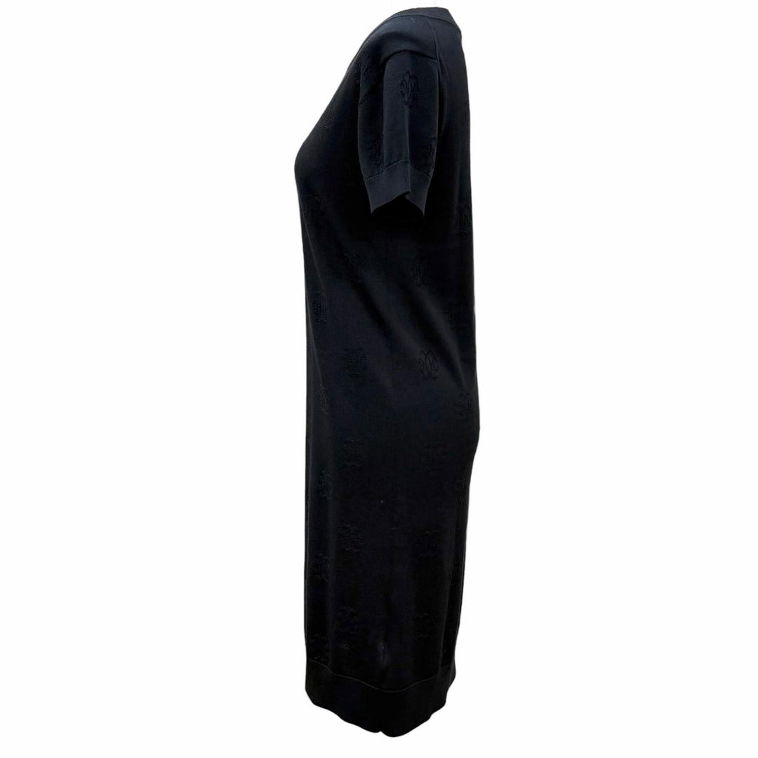 Great HERMES one piece H-Lift Crew Neck Short Sleeve Knit black silk Women IT 36