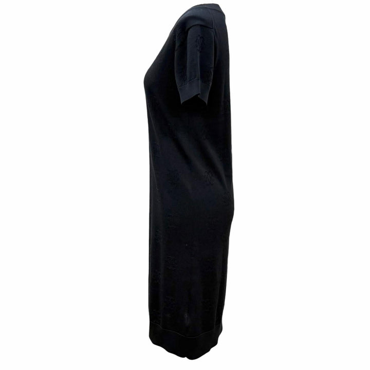 Great HERMES one piece H-Lift Crew Neck Short Sleeve Knit black silk Women IT 36