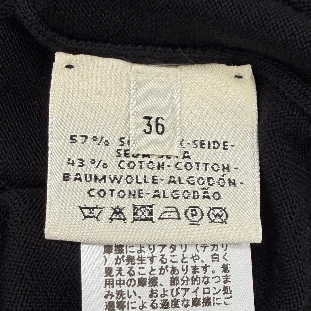 Great HERMES one piece H-Lift Crew Neck Short Sleeve Knit black silk Women IT 36