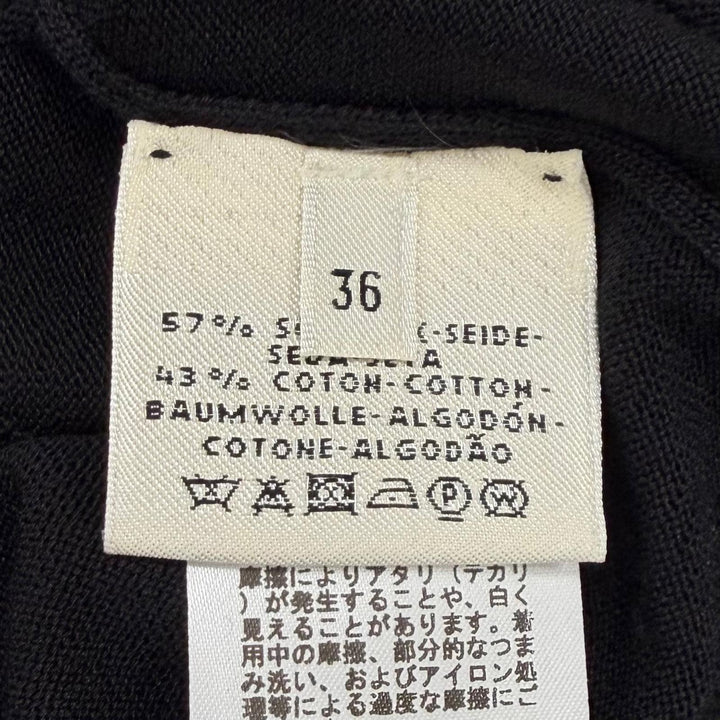 Great HERMES one piece H-Lift Crew Neck Short Sleeve Knit black silk Women IT 36