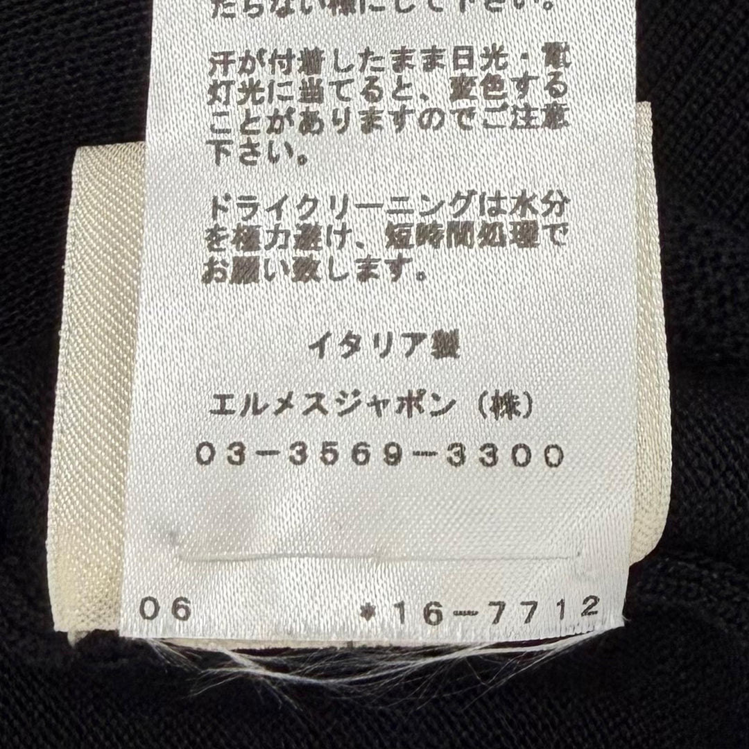 Great HERMES one piece H-Lift Crew Neck Short Sleeve Knit black silk Women IT 36