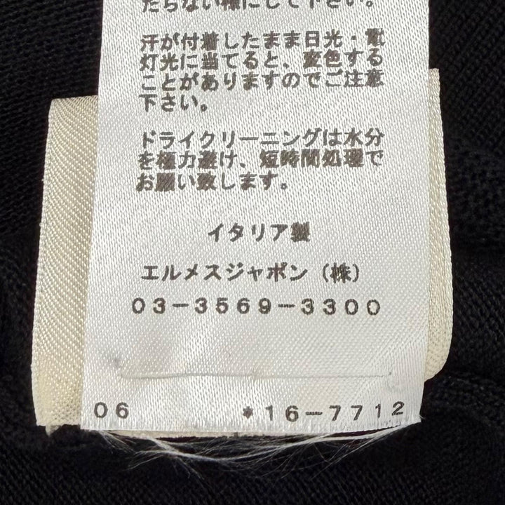 Great HERMES one piece H-Lift Crew Neck Short Sleeve Knit black silk Women IT 36