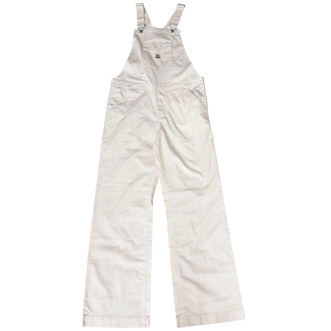 Pristine MONCLER Overall TUTA Logo patch overalls Ivory cotton mens IT 46