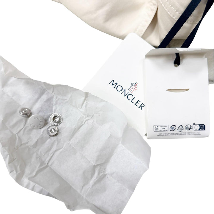 Pristine MONCLER Overall TUTA Logo patch overalls Ivory cotton mens IT 46