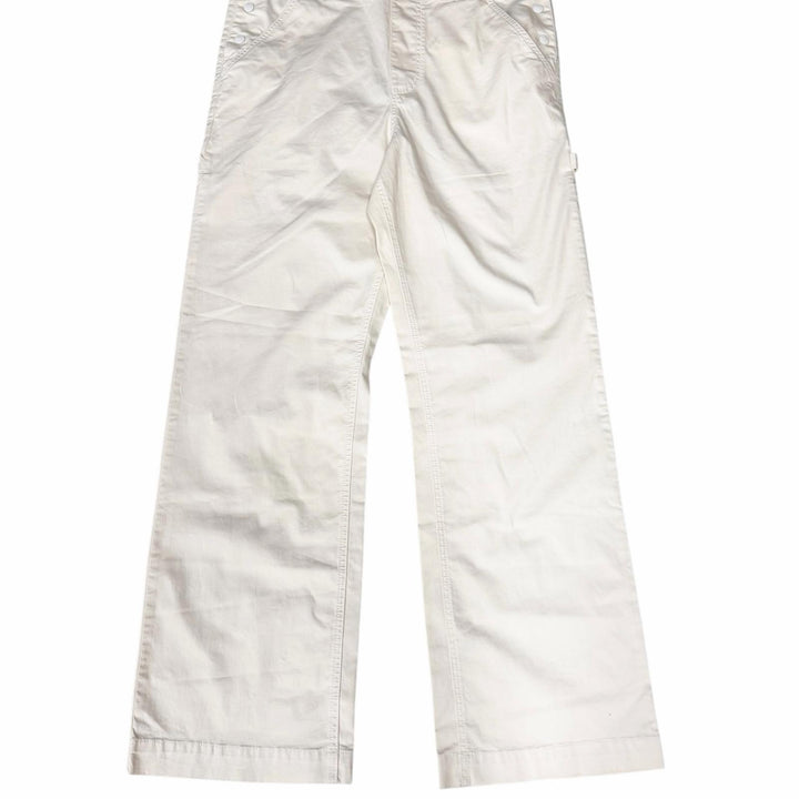 Pristine MONCLER Overall TUTA Logo patch overalls Ivory cotton mens IT 46