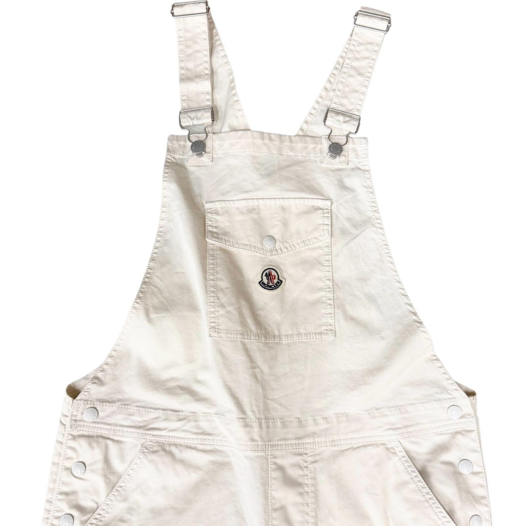 Pristine MONCLER Overall TUTA Logo patch overalls Ivory cotton mens IT 46
