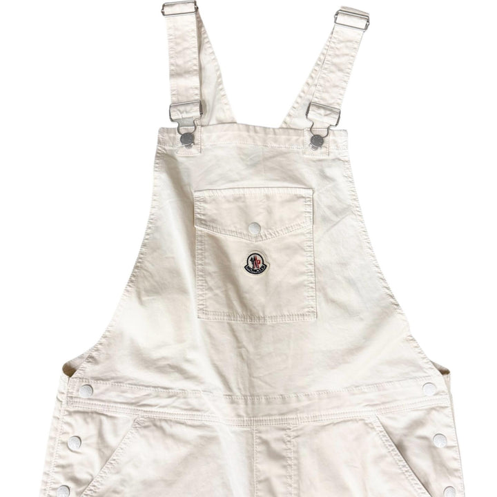 Pristine MONCLER Overall TUTA Logo patch overalls Ivory cotton mens IT 46