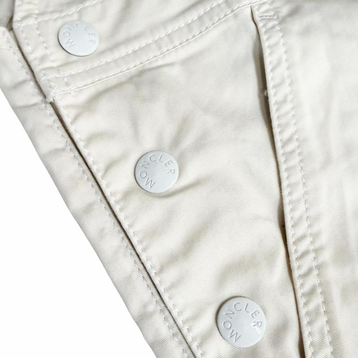 Pristine MONCLER Overall TUTA Logo patch overalls Ivory cotton mens IT 46