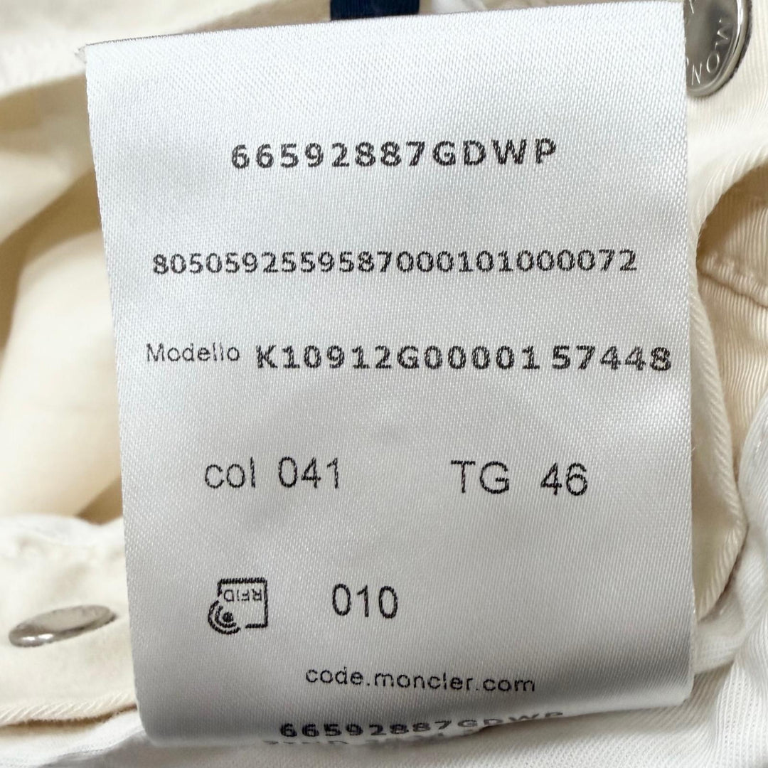 Pristine MONCLER Overall TUTA Logo patch overalls Ivory cotton mens IT 46