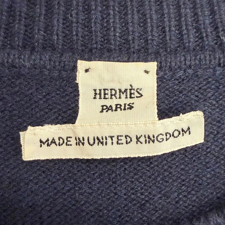 Great HERMES one piece Circle Logo Metal CapSleeve LongKnit cashmere 38 3E2505D1