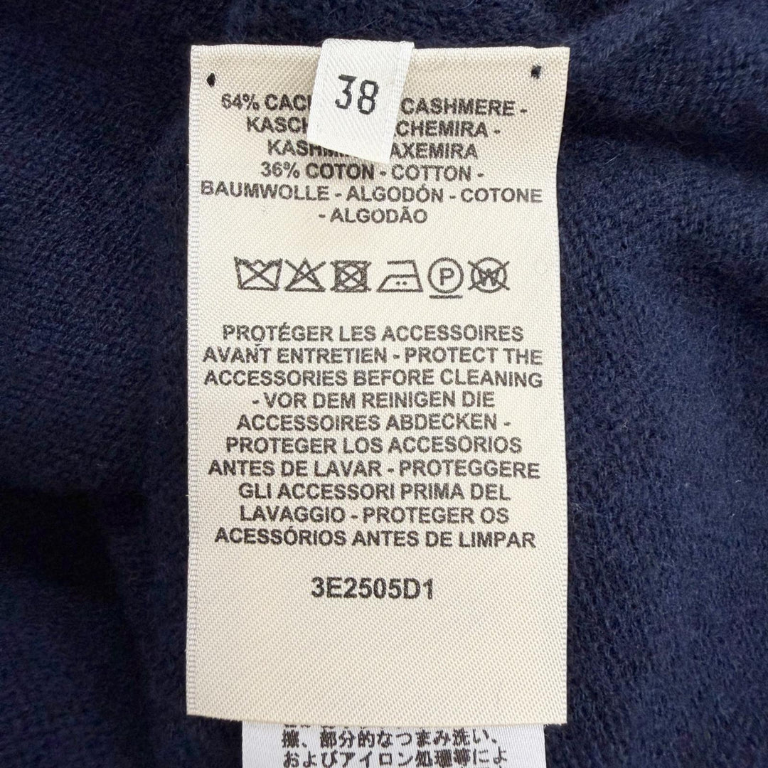 Great HERMES one piece Circle Logo Metal CapSleeve LongKnit cashmere 38 3E2505D1