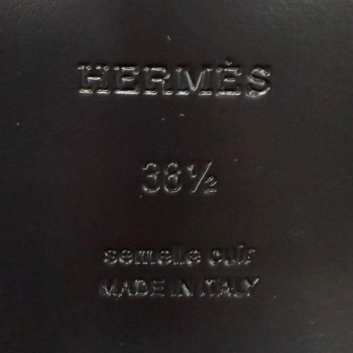 Pristine HERMES Knee-high boots Boots Justin 50 Glenan Buckle Leather black 38.5