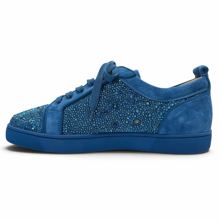 Pristine Christian Louboutin sneakers Lewis Junior Lace up blue Swarovski 43
