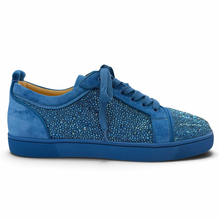 Pristine Christian Louboutin sneakers Lewis Junior Lace up blue Swarovski 43