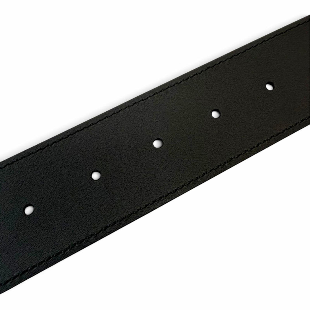 Pristine GUCCI belt GG Marmont Double G Buckle black leather mens 400593