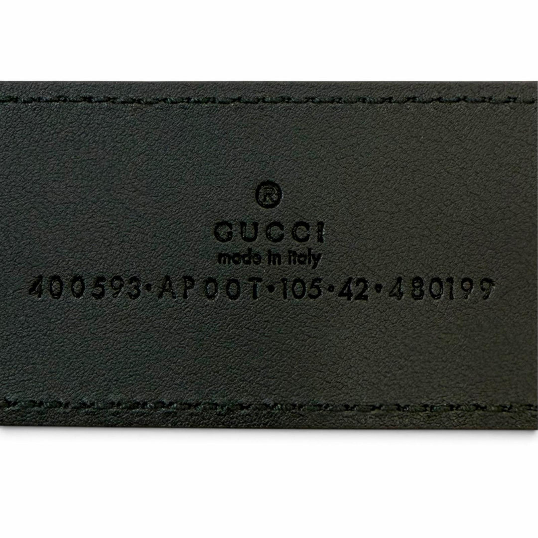 Pristine GUCCI belt GG Marmont Double G Buckle black leather mens 400593