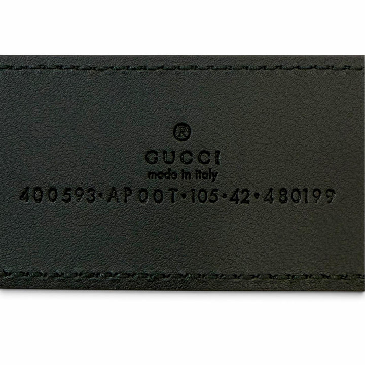 Pristine GUCCI belt GG Marmont Double G Buckle black leather mens 400593