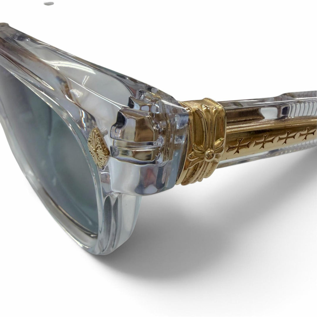 Excellent CHROME HEARTS sunglasses PEN15 cross temple clear mens 51020338