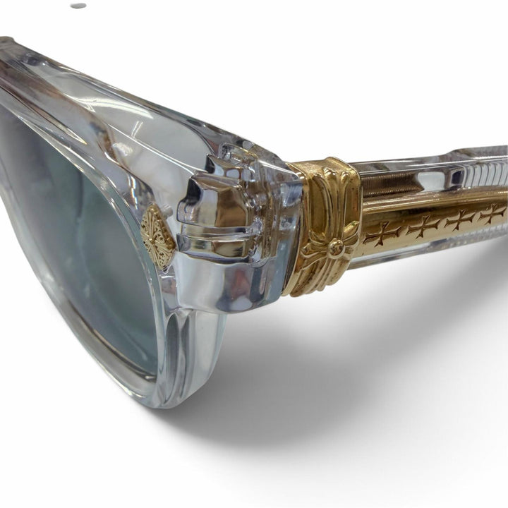 Excellent CHROME HEARTS sunglasses PEN15 cross temple clear mens 51020338