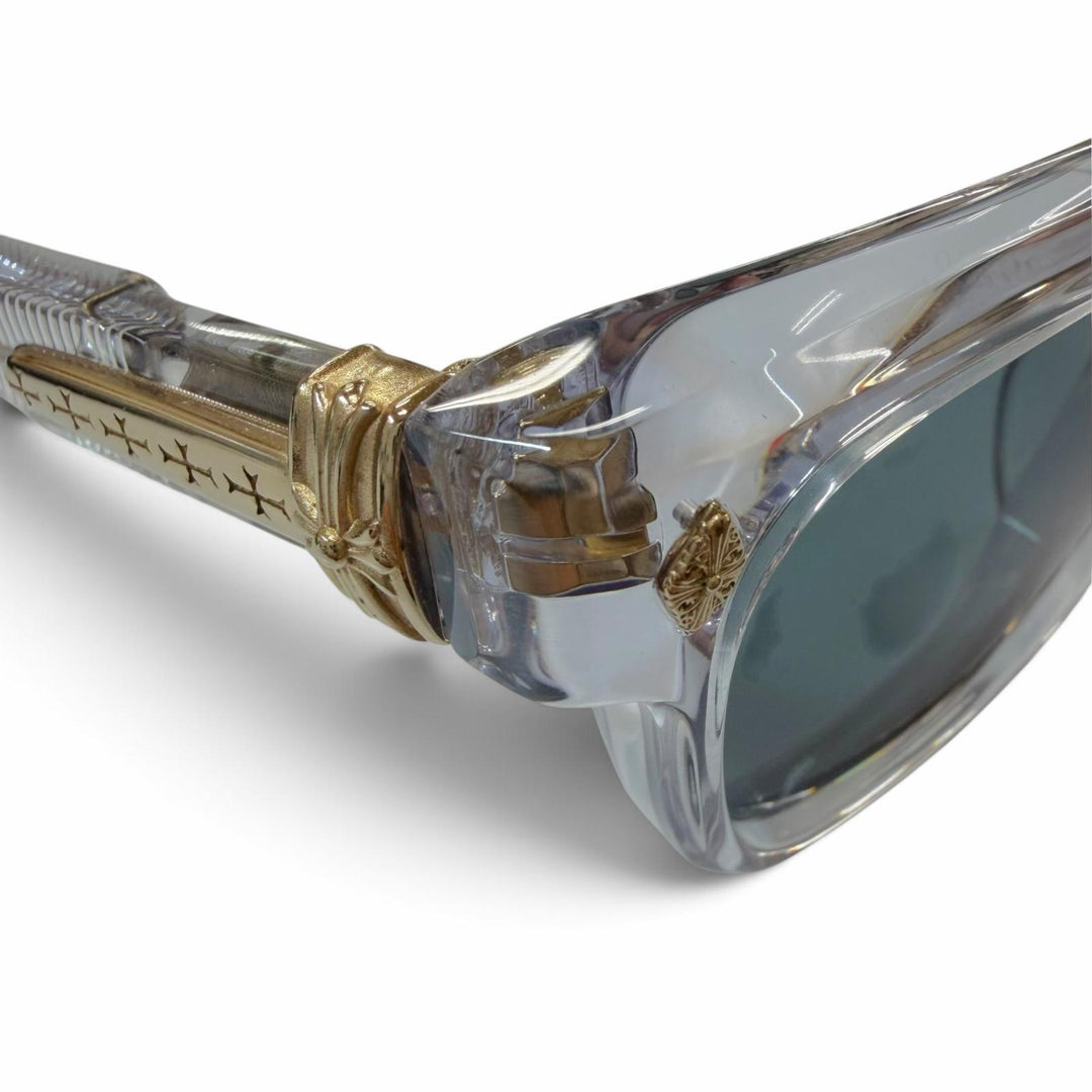 Excellent CHROME HEARTS sunglasses PEN15 cross temple clear mens 51020338