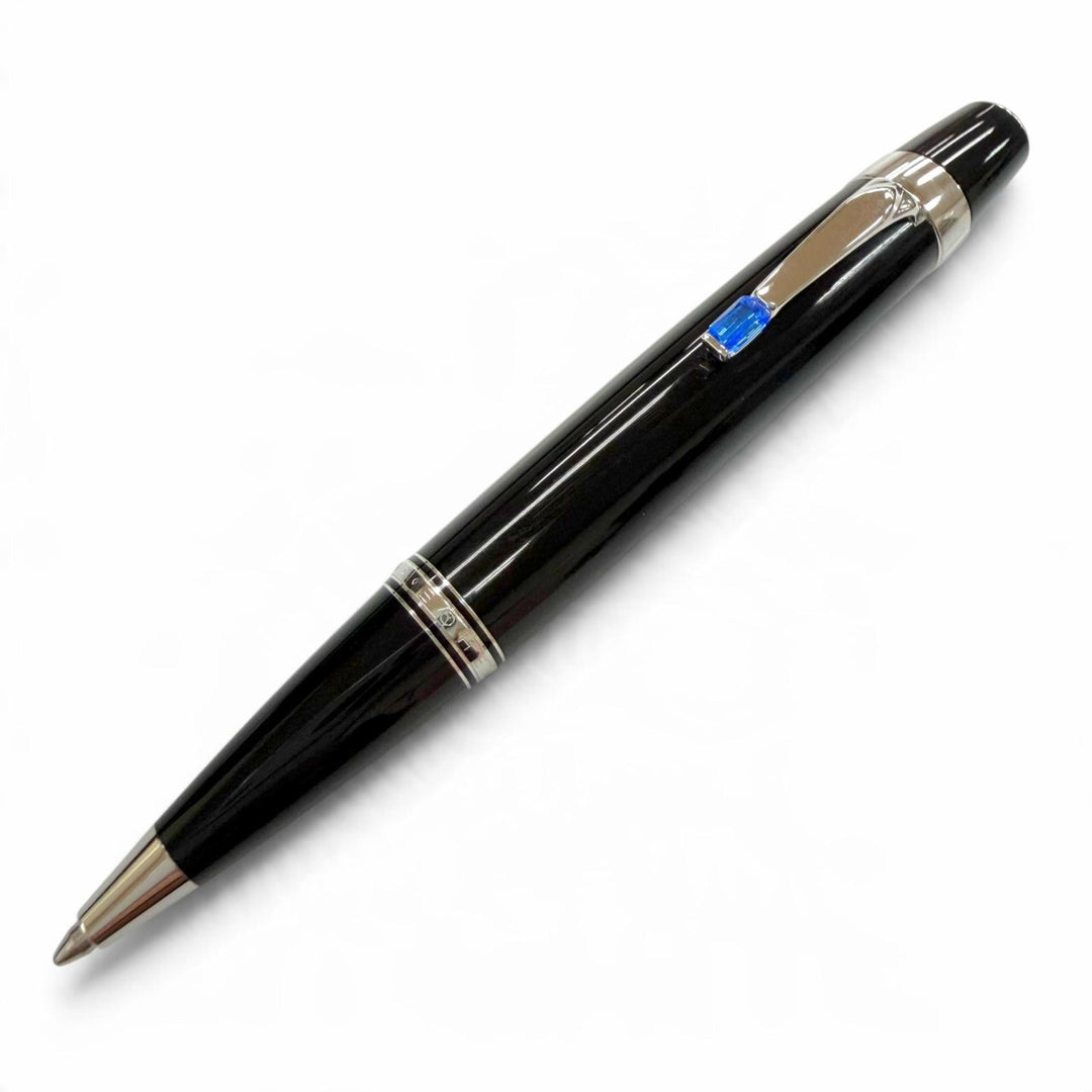 Excellent MONTBLANC Ballpoint pen Boheme white star black Blue Gemstone mens
