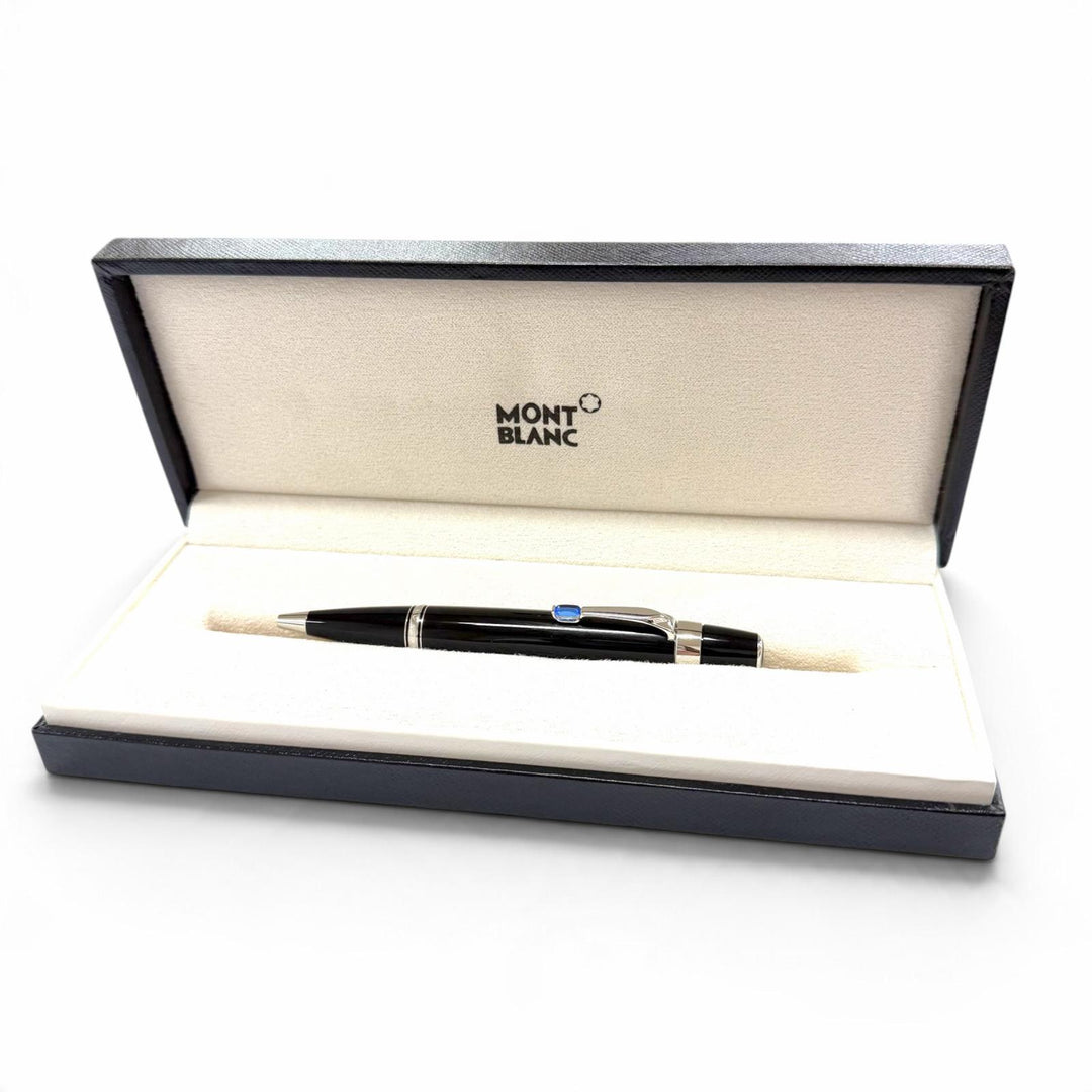 Excellent MONTBLANC Ballpoint pen Boheme white star black Blue Gemstone mens
