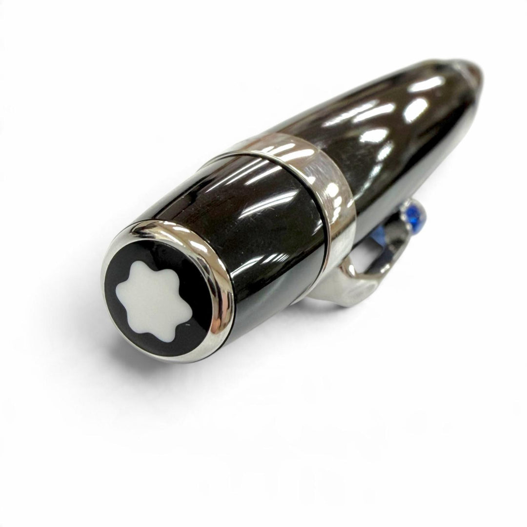 Excellent MONTBLANC Ballpoint pen Boheme white star black Blue Gemstone mens