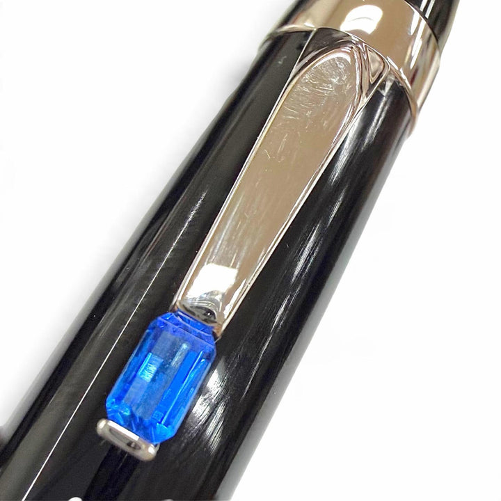 Excellent MONTBLANC Ballpoint pen Boheme white star black Blue Gemstone mens