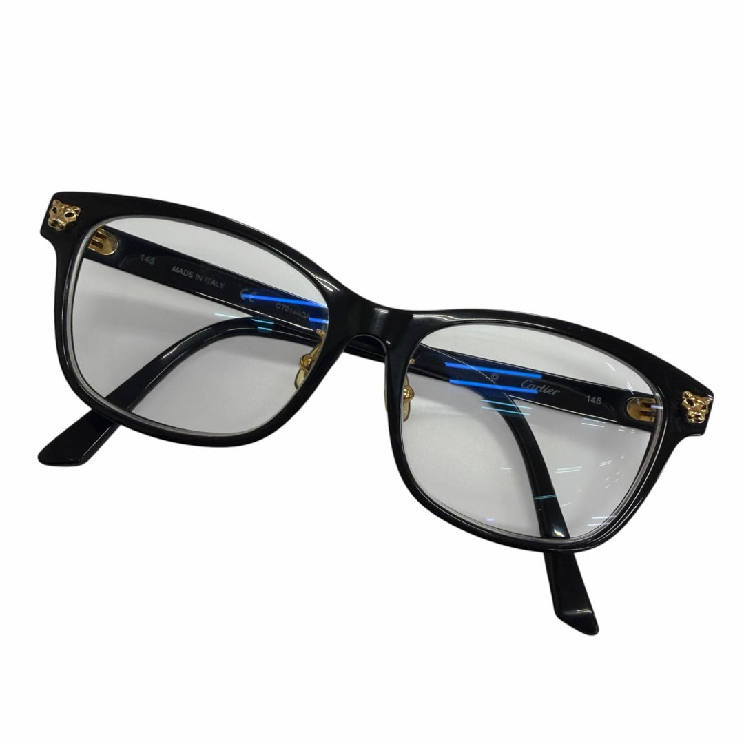 Very Good Cartier Glasses PANTHERE Wellington black mens