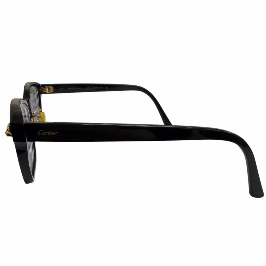Very Good Cartier Glasses PANTHERE Wellington black mens