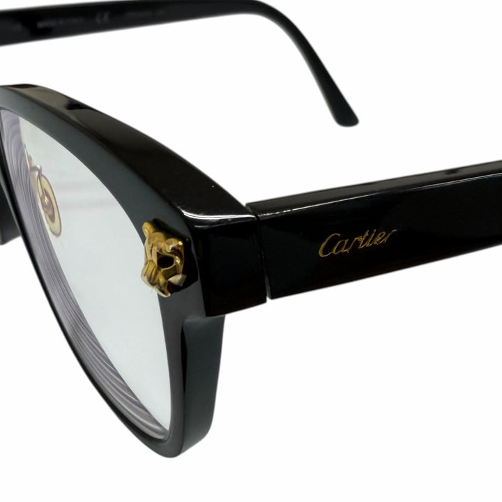 Very Good Cartier Glasses PANTHERE Wellington black mens