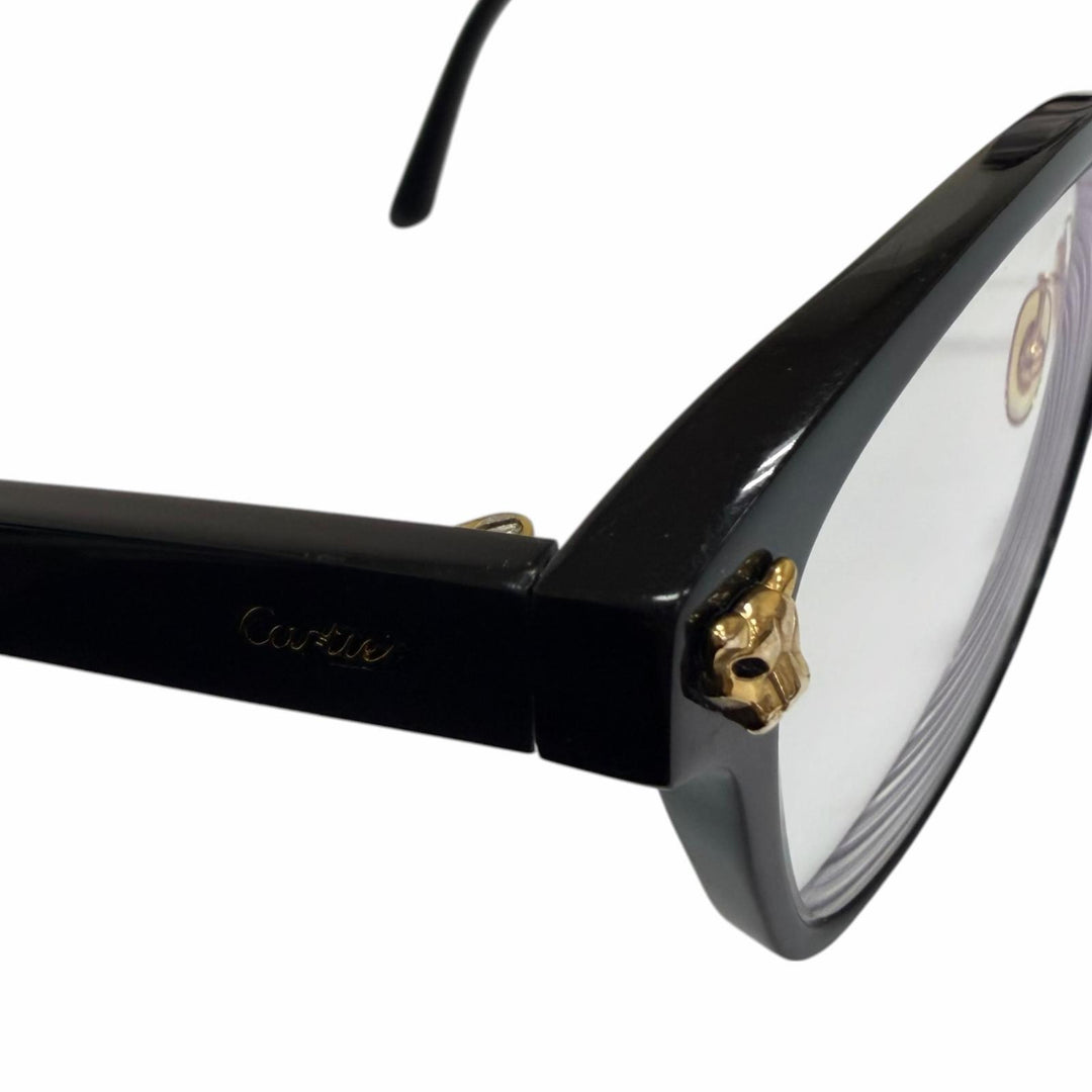 Very Good Cartier Glasses PANTHERE Wellington black mens