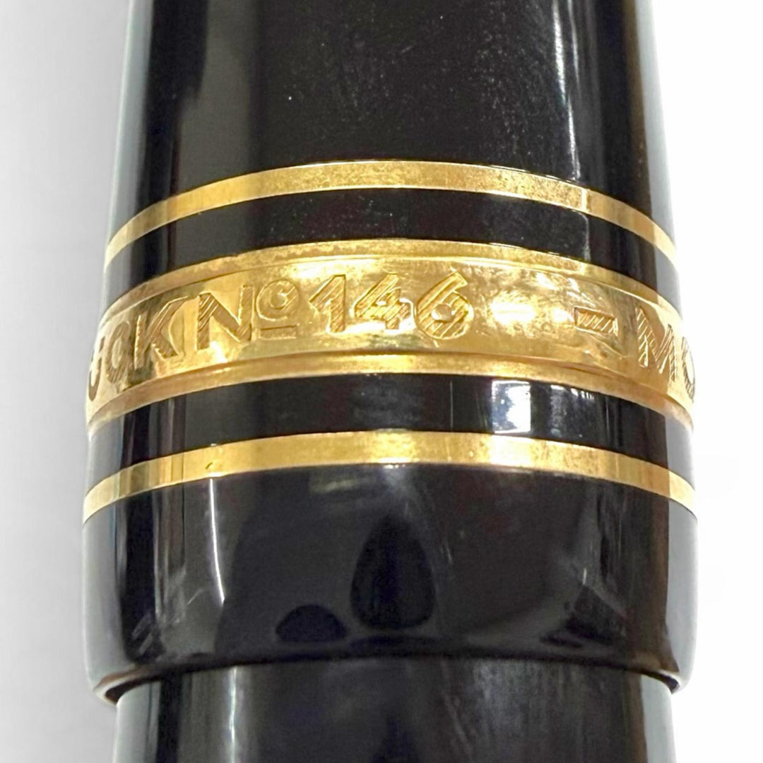 Great MONTBLANC fountain pen Meisterstück 146 white star black 14K mens